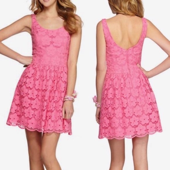 Lilly Pulitzer Dresses & Skirts - Lilly Pulitzer Resort Calhoun Dress Eyelet Pink